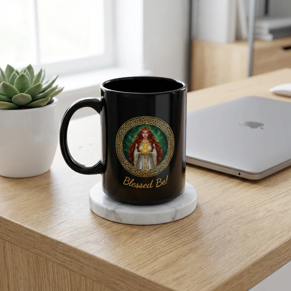 Brigid Blessing Tea Cup — Celebrate Imbolc, Spark Shine Repeat